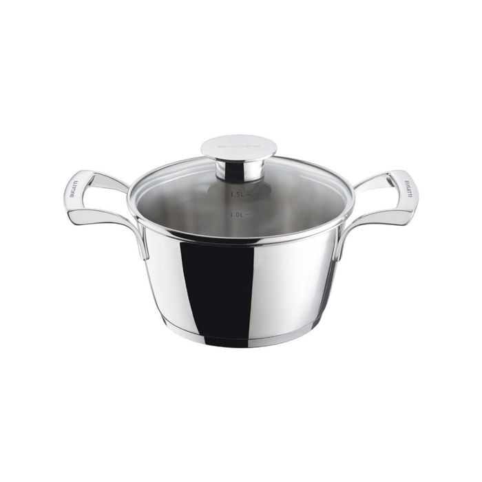 Bugatti Italy 18cm/ 1.5L Stainless Steel Casserole With Glass Lid