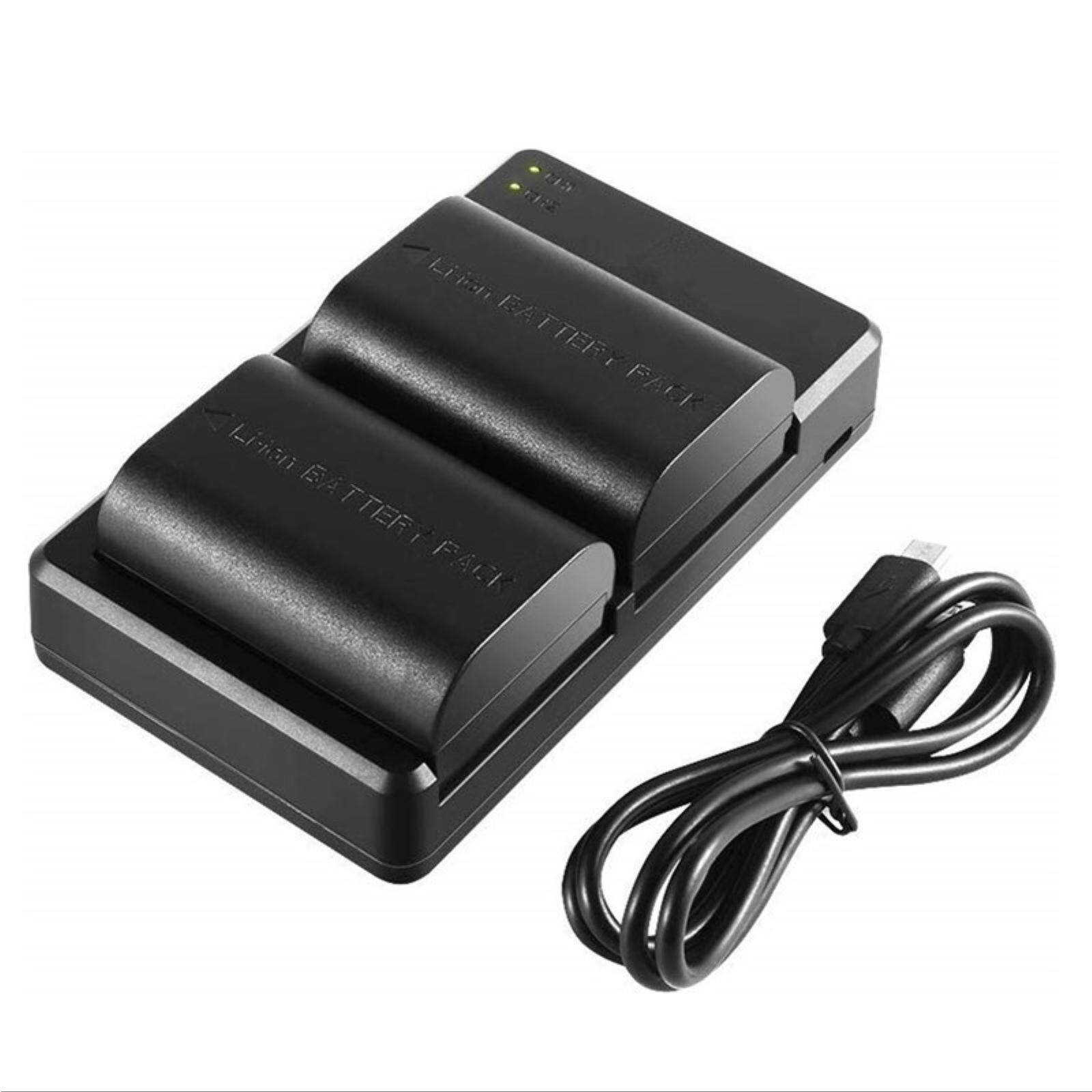 DuraPro 2 x batterij BP-511 BP-511A geïntegreerde dubbele USB-oplader met type C-poort voor Canon EOS 5D (Mark1), 10D, 20D, 20Da, 30D, 40D, 50D
