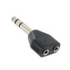 6.35mm 1/4-Inch Stereo Male Plug to 2x 3.5mm Stereo Female Sockets Audio Adaptor