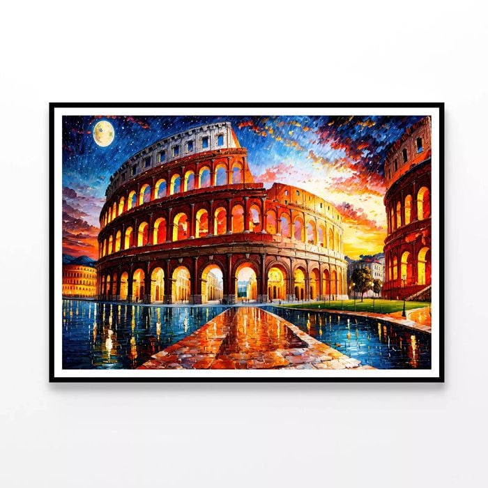 Painting of Colosseum in Rome  Print 100% Australian Made 120x90cm  (Poster)