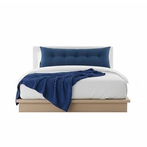 SOGA Home & Living Bundle – Blue Triangular Wedge Pillow & Blue Striped Flannel Throw