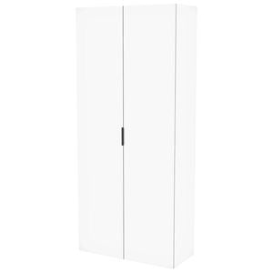 Lugna 2048 x 900 x 380mm White 3 Shelf 3 Drawers Double Door Storage Cabinet - White