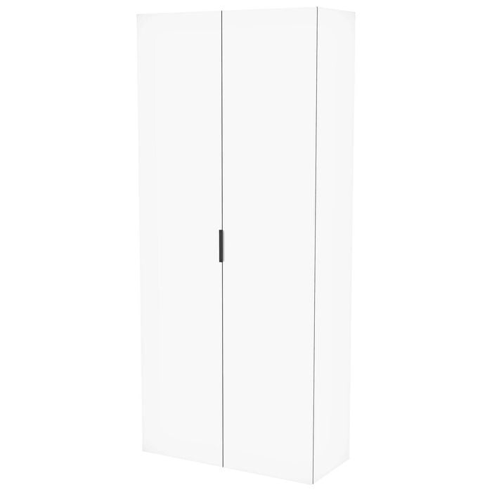 Lugna 2048 x 900 x 380mm White 3 Shelf 3 Drawers Double Door Storage Cabinet - White