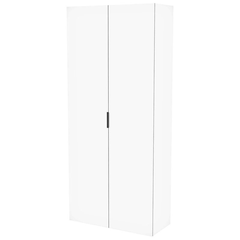 Lugna 2048 x 900 x 380mm White 3 Shelf 3 Drawers Double Door Storage Cabinet - White