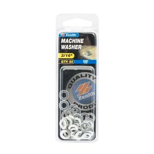 Zenith 3/16" Zinc Plated Machine Washer - 50 Pack