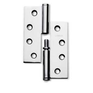 Lemaar 100 x 75 x 2.5mm Polished Stainless Steel Left Hand Lift Off Hinge
