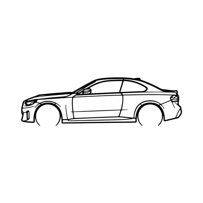 Ignite Laser BMW G42 240I Silhouette Metal Wall Art Rustic Metal 23.6inch/60cm
