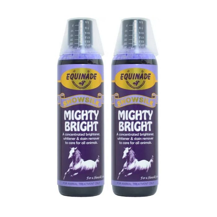2PK Equinade Showsilk Horse Coat Whitener & Stain Remover 250ml Mighty Bright