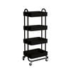 Levede 4 Tiers Storage Trolley in Black Colour