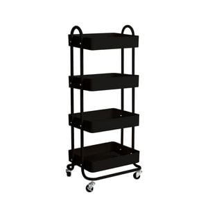 Levede 4 Tiers Storage Trolley in Black Colour