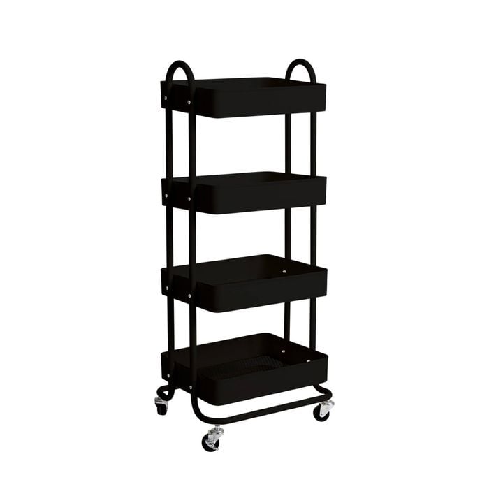 Levede 4 Tiers Storage Trolley in Black Colour