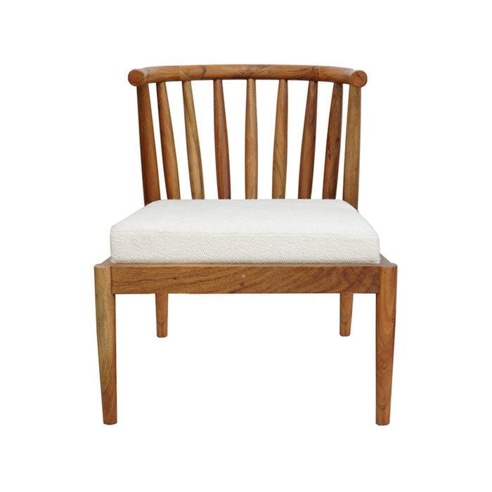 Roomlane Cairns Sofa Chair - Acacia Wood in Natural Stone Wash Fabric
