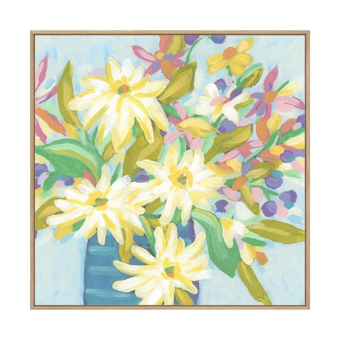 Artey | Sunny Day Bouquet I - Framed Canvas - Natural Frame - 84 x 84cm