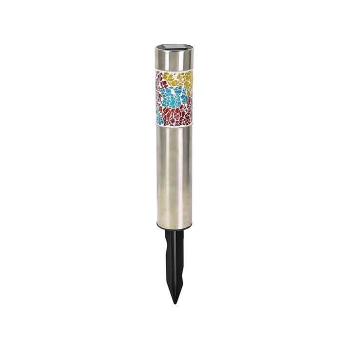 Click 28cm Mosaic Solar LED Bollard Light