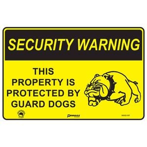 Pinnacle 300 x 200mm Poly Security Warning Guard Dogs Sign 