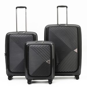 3pc Tosca Space X 20" Carry On 25/29" Case Set Travel Suitcase Luggage Black