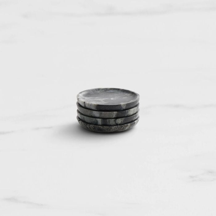 Salisbury & Co Riviera Marble Coaster Set of 4 Black