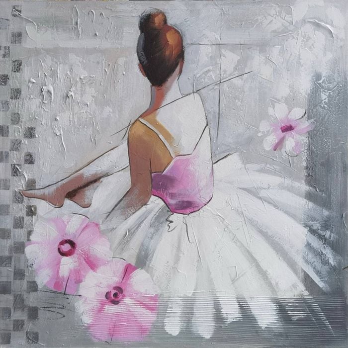P&P Ballerina Hand Painting Picture - Elegant Wall Art for Modern Living Rooms, Bedrooms, Offices 80x80cm