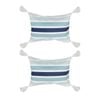 2PK Good Vibes Inflatable Beach Pillow With Tassels Ocean Tide 40x29x13cm