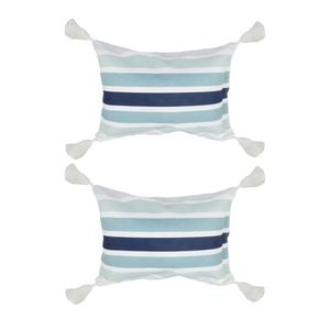 2PK Good Vibes Inflatable Beach Pillow With Tassels Ocean Tide 40x29x13cm