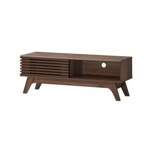 Clancy Entertainment Unit Modern Tv Cabinet Tv Stand 120cm 1 Door Walnut Woodgrain