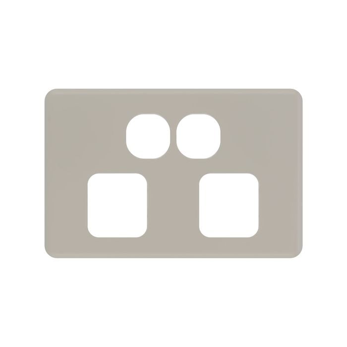 DETA Stone Taupe S-Line Double Power Point Cover Plate