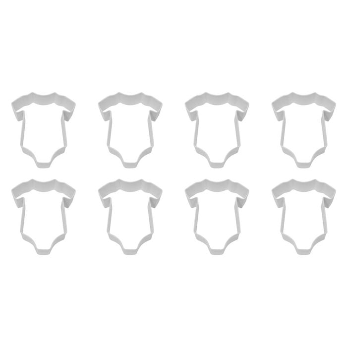 8PK R&M Baby Bodysuit Cookie Cutter Polyresin Coated Steel 10cm - White