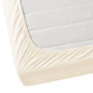 Jenny Mclean Porto Fitted Sheet 100% Cotton Queen 400TC - Vanilla