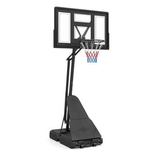 Costway Basketball Hoop Backboard Rim Net 2.35-3.05m Tool-Free Wheel