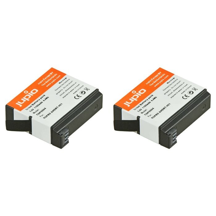 2PK Jupio Li-Ion 3.8V 1160mAh Battery For GoPro Hero 4 AHDBT-401 Camera