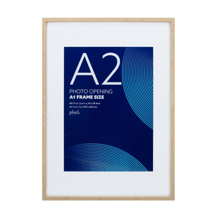 Pixel Natural A1 Mat to A2 Poster Frame