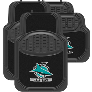 Cronulla Sharks Official Nrl Universal Rubber Car Floor Mats Carpet