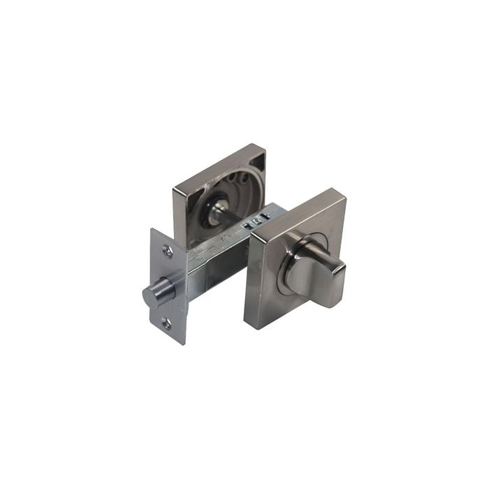 Sylvan Bathroom Turn & Bolt Square Back Plate Satin Nickel Plate