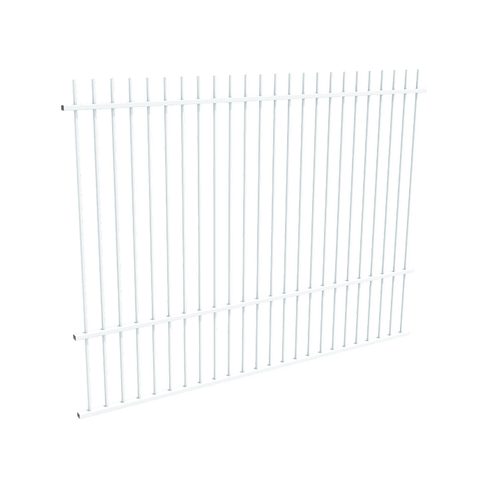 ProtectorAl 1201 - 2399 x 1800mm Pearl White Aluminium Pool Fence Panel Picket Top With Mid Rail