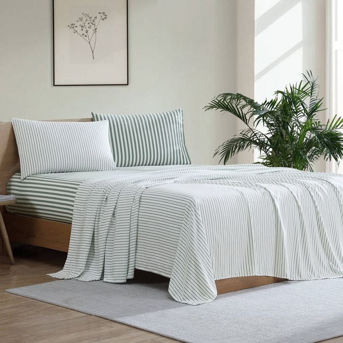 Ardor Boudoir Frankie Stripe Sheet Set - Sage - King