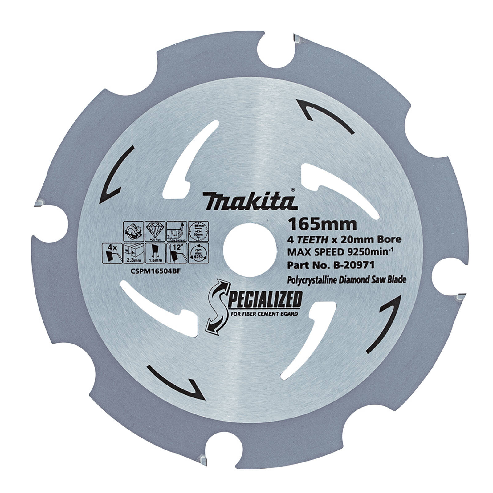 Makita 165mm 4T PCD Fibre Cement Circ Saw Blade B-20971 - Bunnings