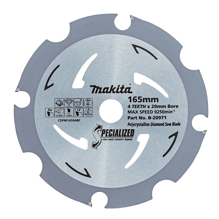 Makita 165mm 4T PCD Fibre Cement Circ Saw Blade B-20971
