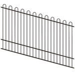 ProtectorAl 1201-2400W x 1200H Satin Black Loop Top Pool Fence Panel Raked Up to 15º