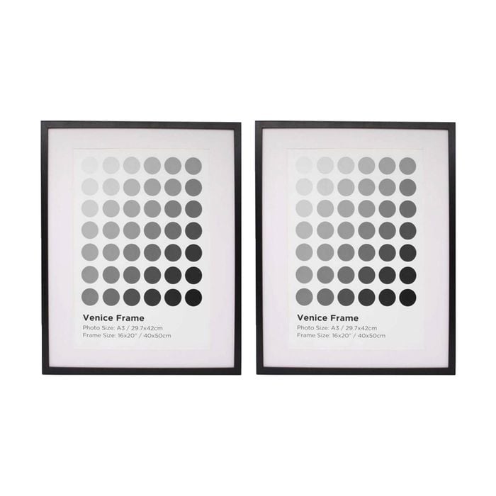 2PK Braz Venice Image Photo Document Display Frame 40x50cm Black