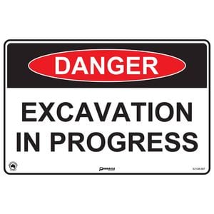 Pinnacle 300 x 200mm Poly Danger Excavation In Progress Sign
