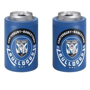Canterbury Bulldogs NRL Insulated Stainless Steel Can Cooler With Twist Top Lid