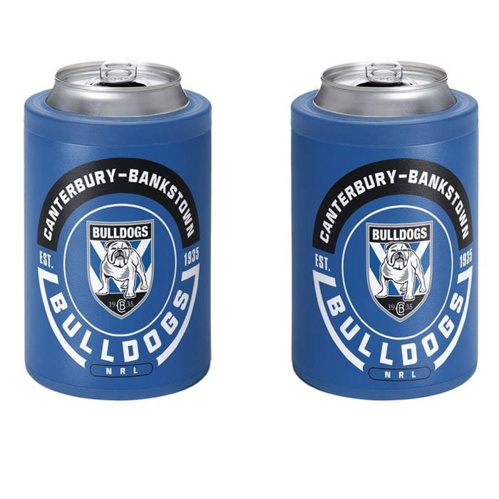 Canterbury Bulldogs NRL Insulated Stainless Steel Can Cooler With Twist Top Lid