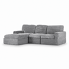 Airluxe Orion Grey 276cm 3 Seater Compressed L-Shaped Lounge Couch