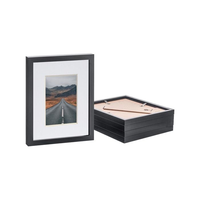 Nicola Spring Photo Frames with 4" x 6" Mount - 8" x 10" - Black - Pack of 5