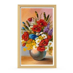 PF2105WV 21.5" Wi-Fi Digital Photo Frame Multifunction with Wooden Frame, Remote, 32GB Memory