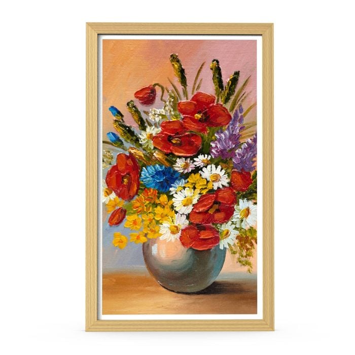 PF2105WV 21.5" Wi-Fi Digital Photo Frame Multifunction with Wooden Frame, Remote, 32GB Memory