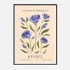 Galrie Seoul Flower Market Botanical Archive No.4 Art Print Elegant Floral Decor, Black Frame, A1 60 x 84cm (23 x 33inch)