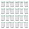 Argon Tableware Glass Jam Jars with Green Lids - 250ml - Pack of 24