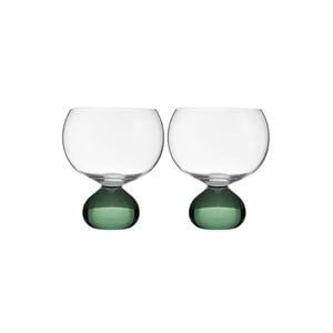 2pc Tempa Zephyr Spherical Gin Drinking Glasses Set 12.5cm Green