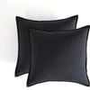 Twin Pack CleverPolly Vintage Washed Microfibre European Pillowcase  65 x 65cm - Black
